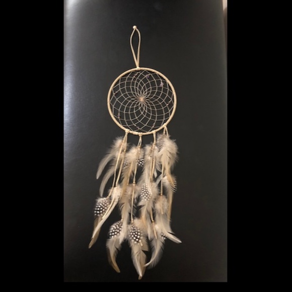 Dreamcatcher beige and white with small amethyst - Picture 1 of 1